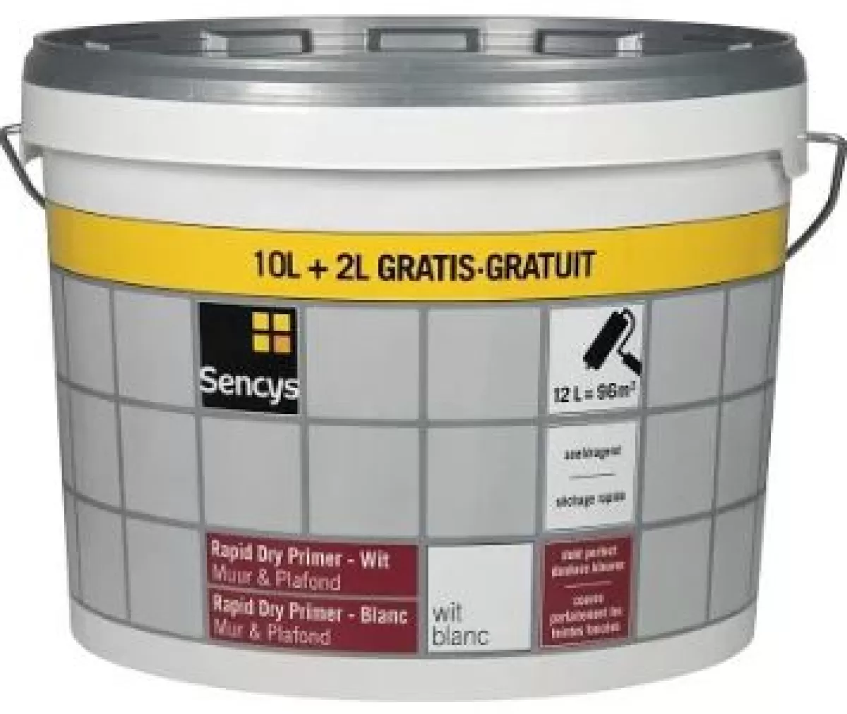Brico Primers-Sencys Primer Muur En Plafond 'Rapid Dry' Wit 12 L
