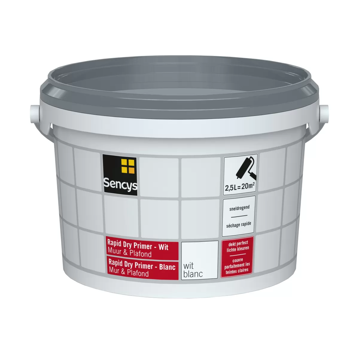 Brico Primers-Sencys Primer Muur En Plafond 'Rapid Dry' Wit 2,5 L