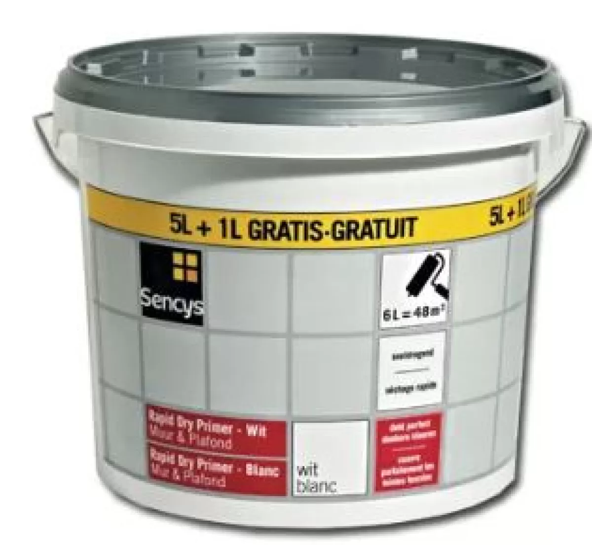 Brico Primers-Sencys Primer Muur En Plafond 'Rapid Dry' Wit 6 L