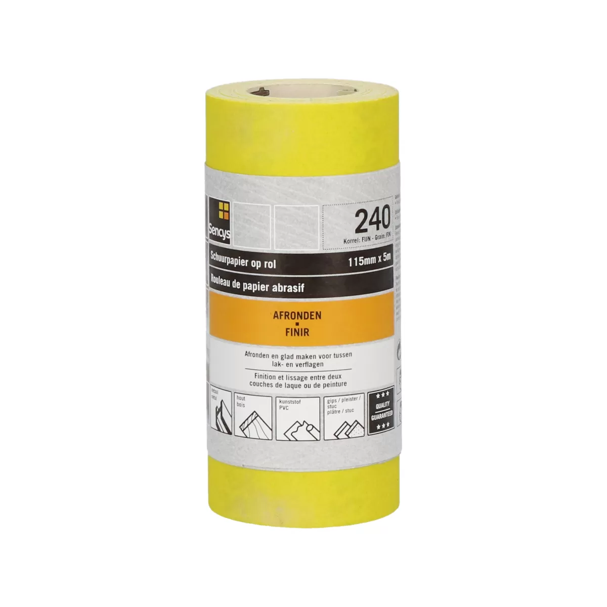 Brico Schuurpapier-Sencys Rol Schuurpapier Geel A/O 115Mm X 5M P240