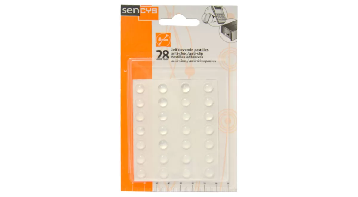 Brico Sencys Zelfklevende Transparante Dempingsglijders Rond 8Mm 28St.