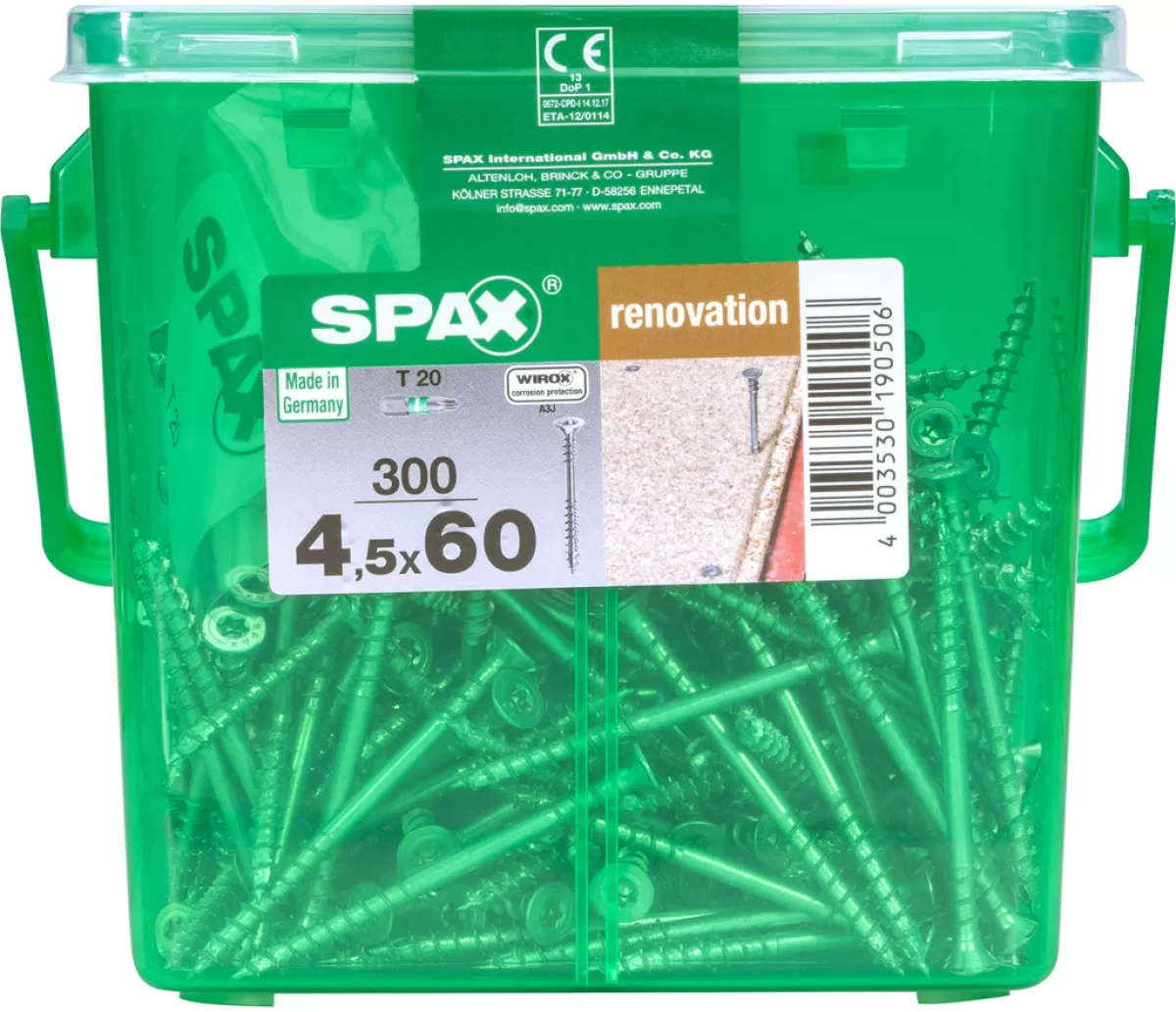 Brico Schroeven-Spax Renovatieschroef 'T-Star' Wirox 4.5X60Mm 300 Stuks