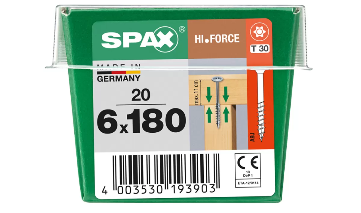 Brico Schroeven-Spax Schroef 'Hi.Force' Wirox 6X180Mm 20 Stuks