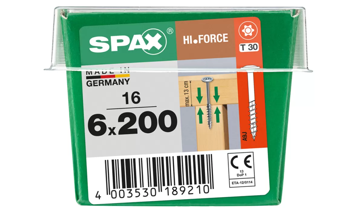 Brico Schroeven-Spax Schroef 'Hi.Force' Wirox 6X200Mm 16 Stuks