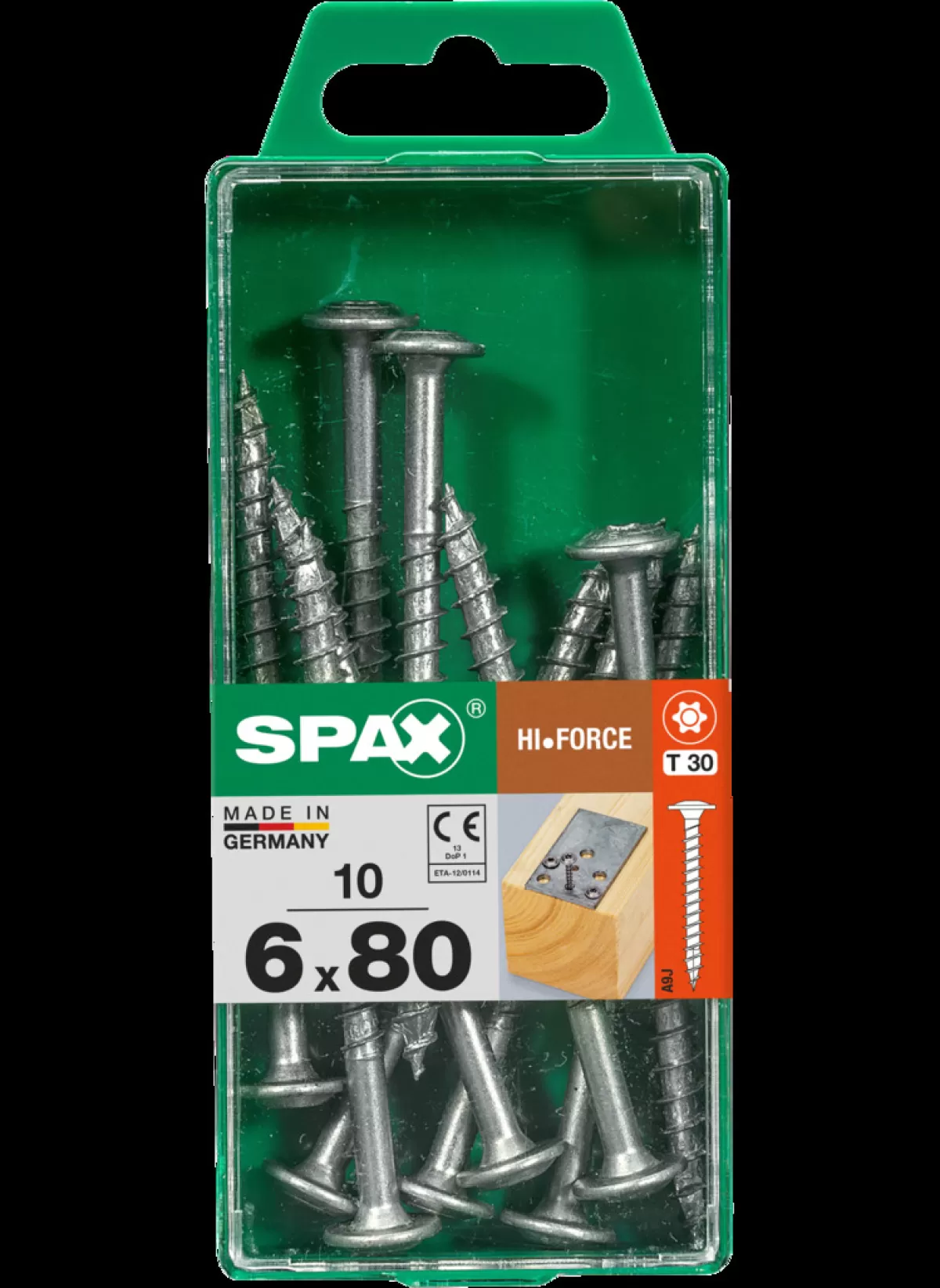 Brico Schroeven-Spax Schroef 'Hi.Force' Wirox 6X80Mm 10 Stuks