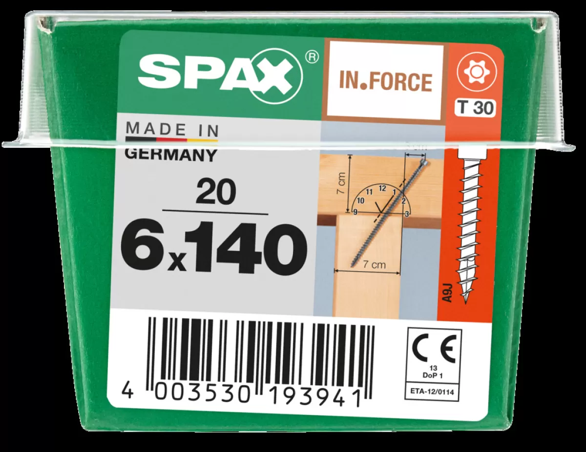 Brico Schroeven-Spax Schroef In.Force Wirox 6X140Mm 20 Stuks