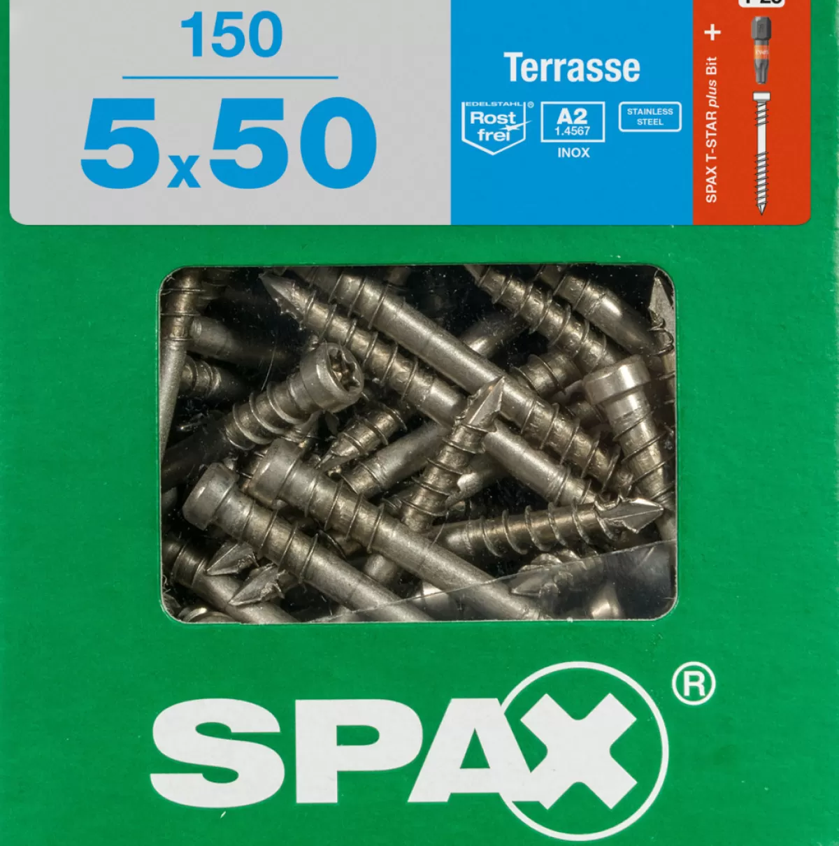 Brico Tuinbeslag & Terrasschroeven-Spax Terrasschroef A2 Rvs 50X5Mm 150St