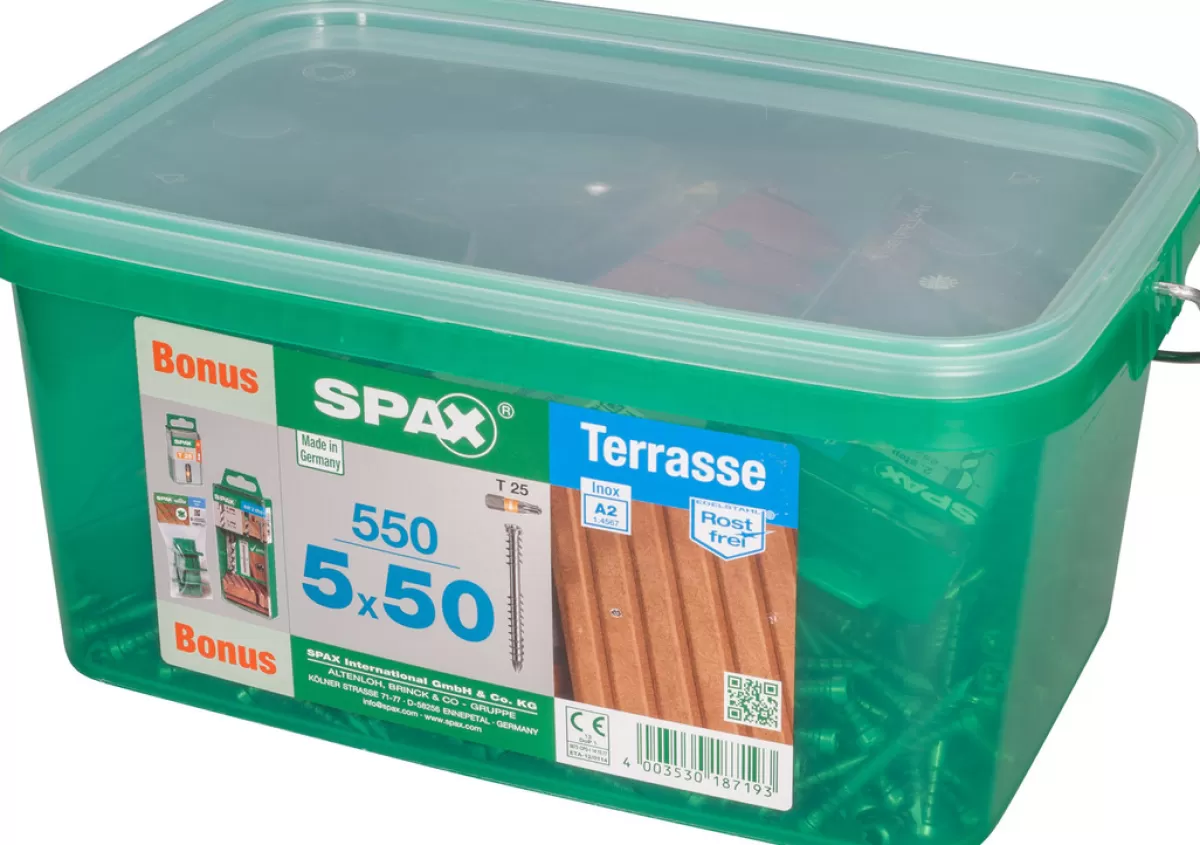 Brico Tuinbeslag & Terrasschroeven-Spax Terrasschroef A2 Rvs 50X5Mm 550St