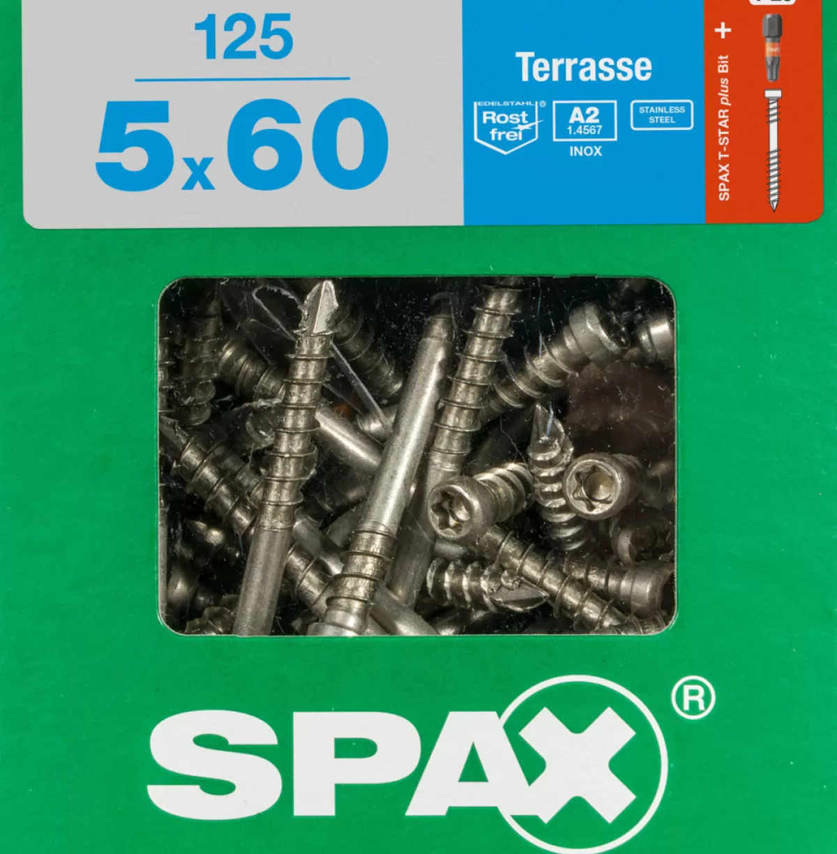 Brico Tuinbeslag & Terrasschroeven-Spax Terrasschroef A2 Rvs 60X5Mm 125St