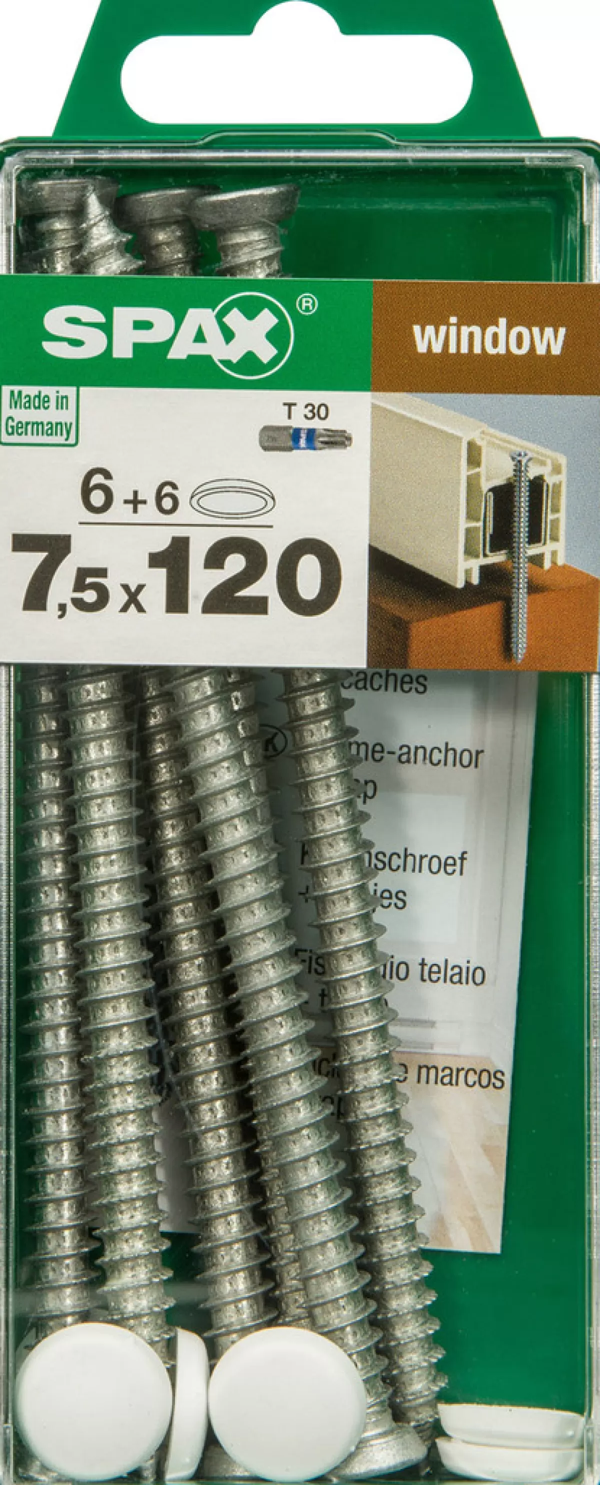 Brico Schroeven-Spax-Ra Kozijnschroef 'T-Star' Wirox 7.5X120Mm 6 Stuks