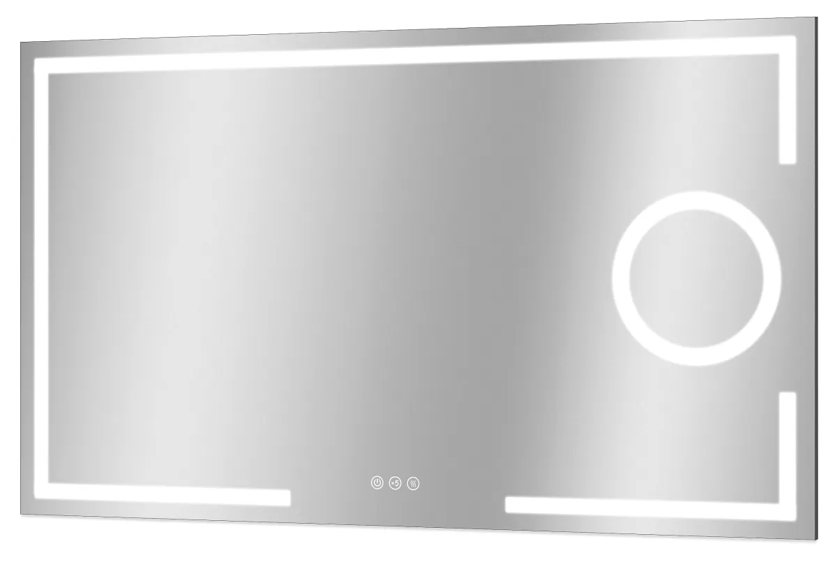 Brico Spiegel Brett Rechthoek Met Ledverlichting Touch Sensor En Spiegelverwarming 70X120Cm New