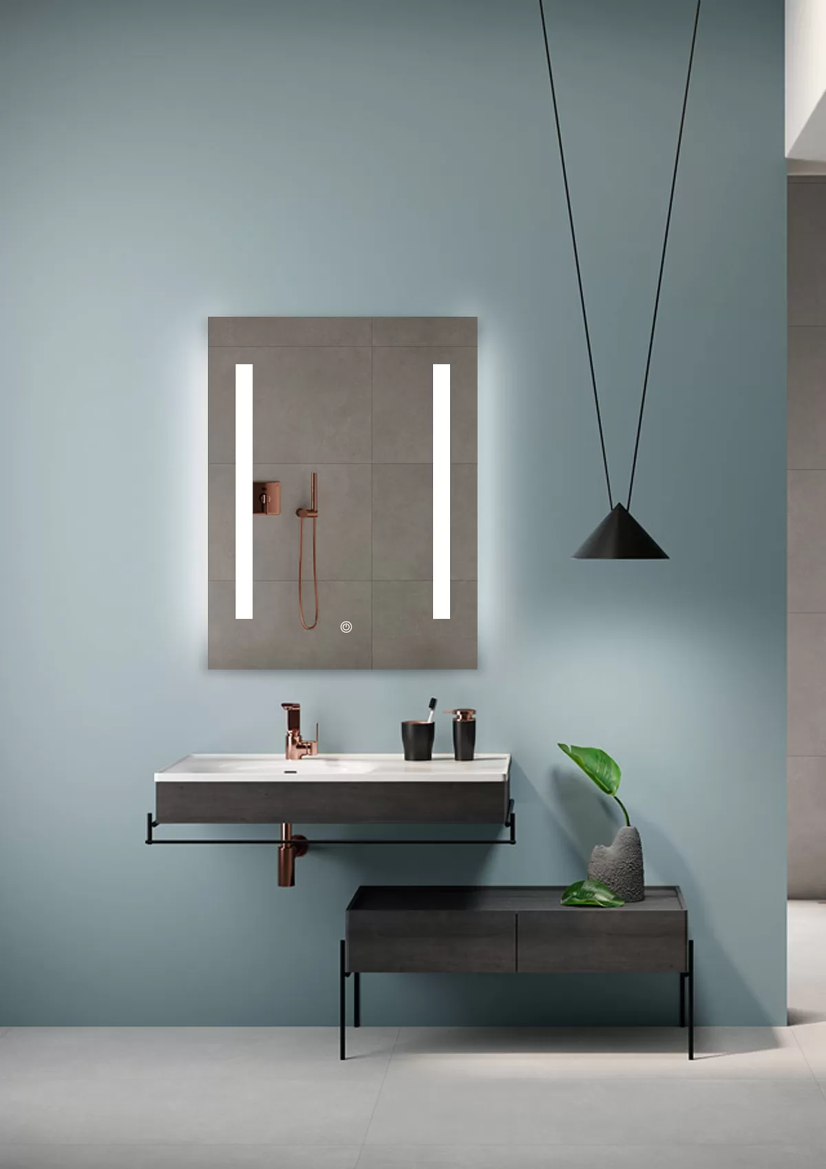 Brico Spiegel Scott Rechthoek Met Ledverlichting En Touch Sensor 70X50Cm New