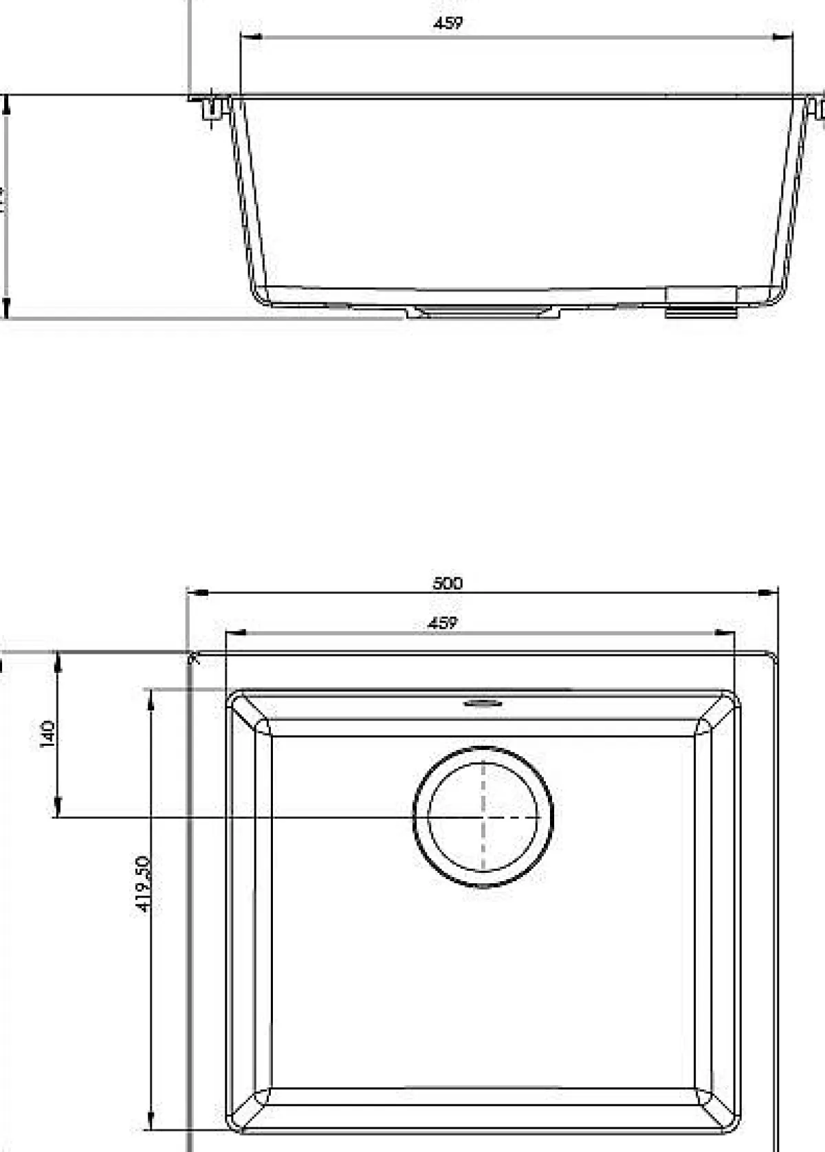 Brico Spoelbak Evo 1Xl Bak 50X44X19Cm Composiet Wit Best Sale