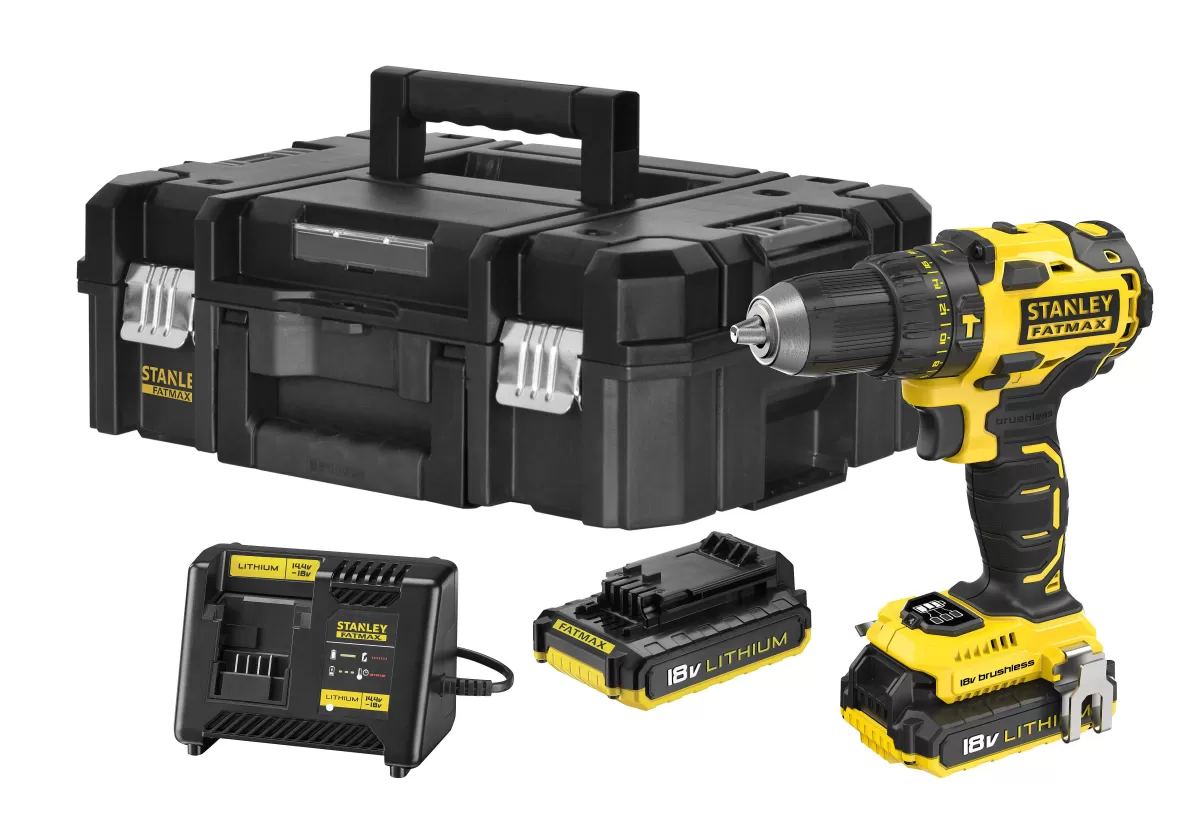 Brico Stanley Fatmax Accuboormachine Met Klopfunctie Sfmcd721D2K-Qw 18V (2 Accu'S) Hot