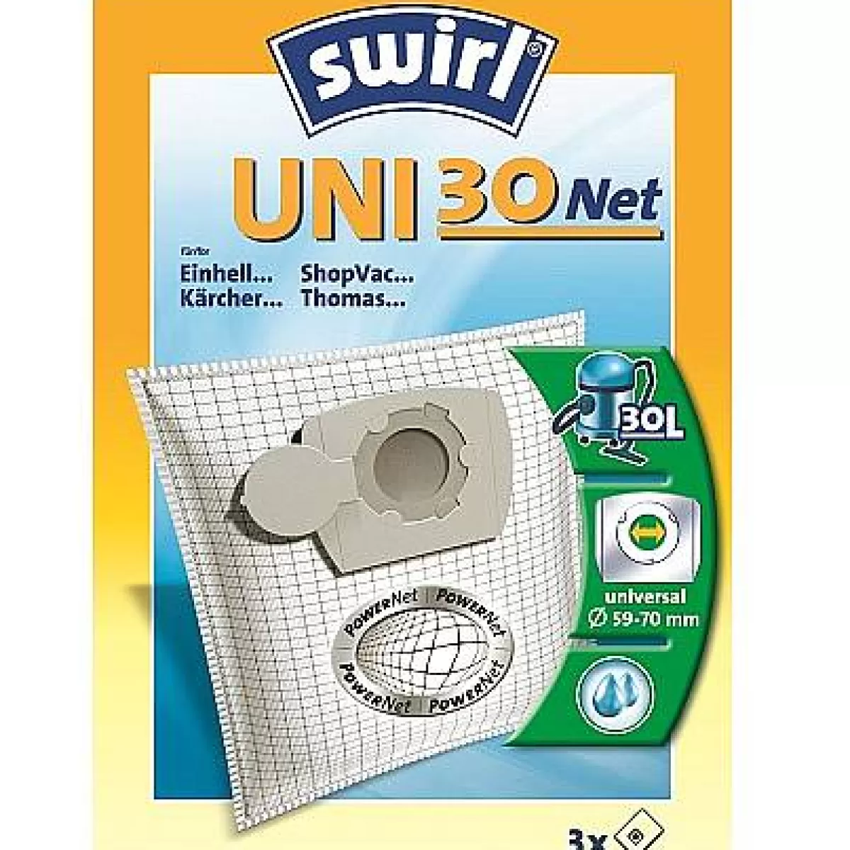 Brico Swirl Stofzuigerzak 'Uni 30 Net' - 3 Stuks Online