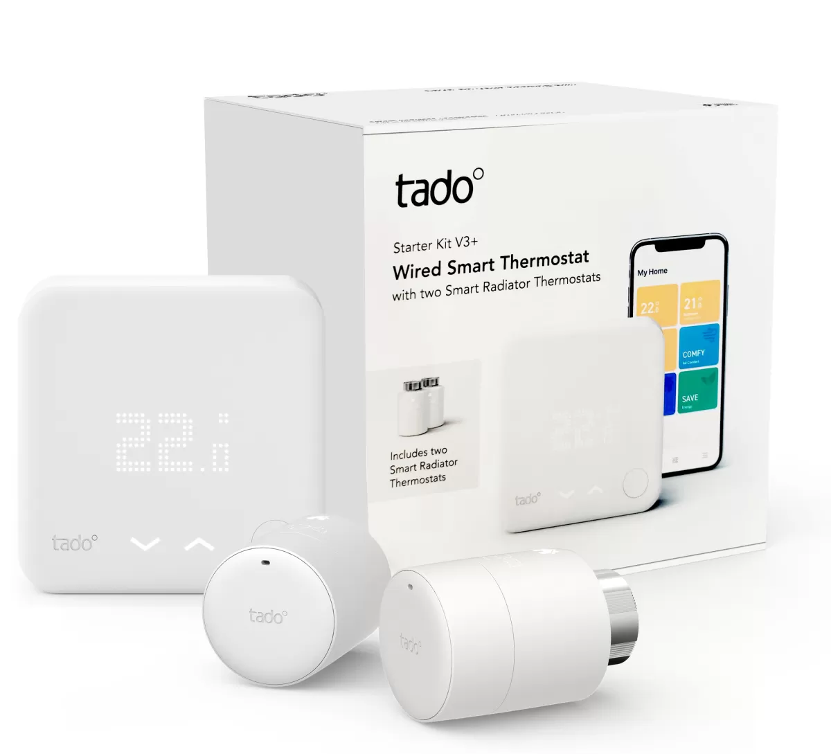 Brico Tado Bedrade Slimme Thermostaat Essential Kit Wired St V3+ & Srt Duo Pack