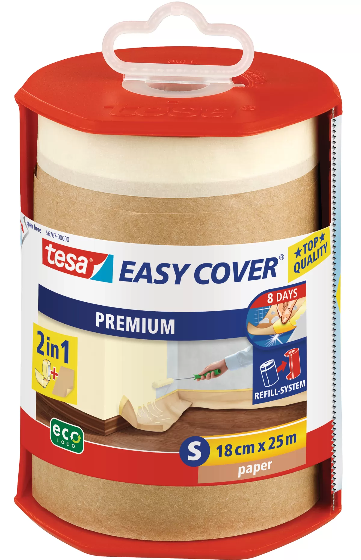 Brico Afplaktape-Tesa Afdekfolie Tesa Easy Cover Premium 18Cmx25M 2-In-1