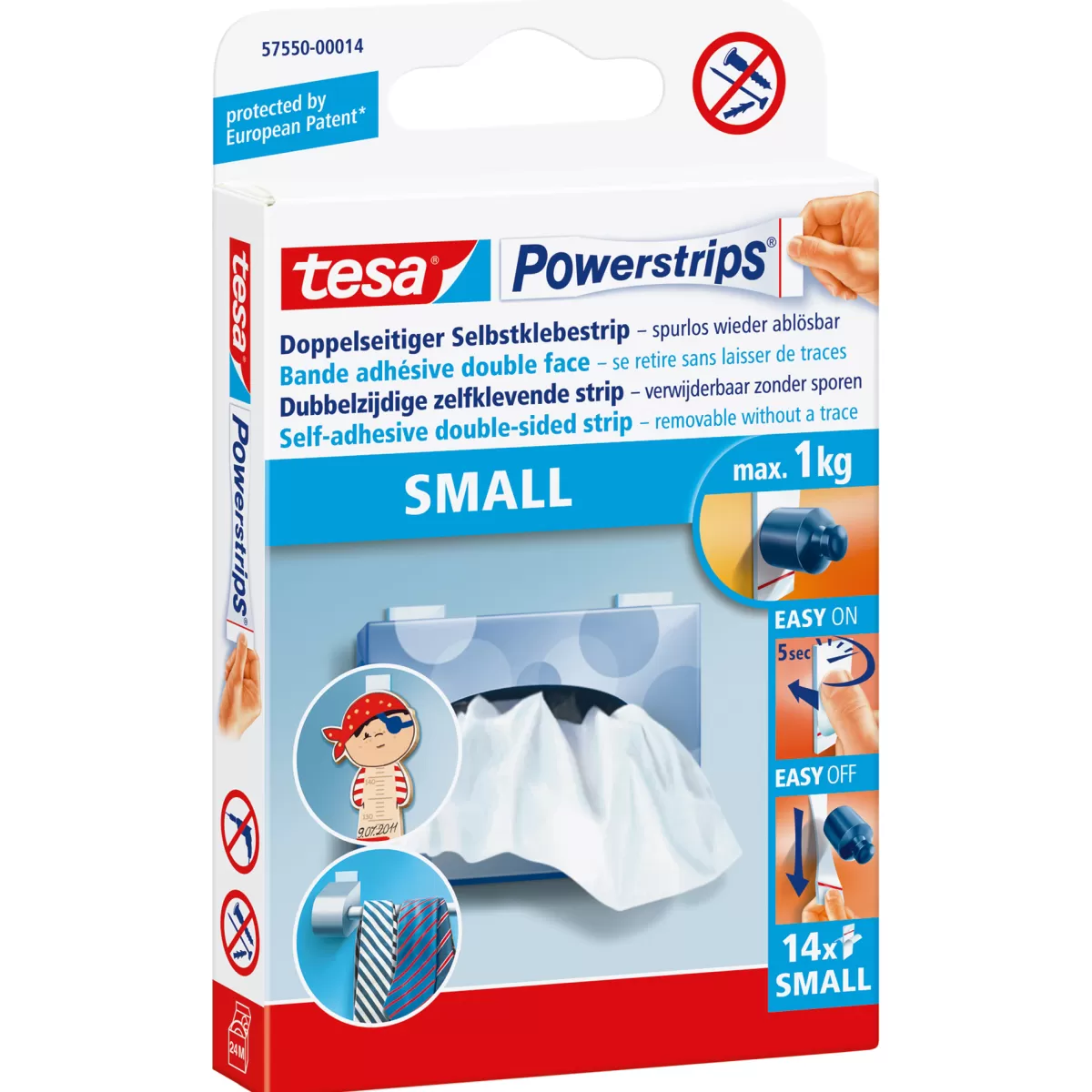 Brico Ophangsystemen-Tesa Powerstrips Dubbelzijde Strip Small 14 Stuks