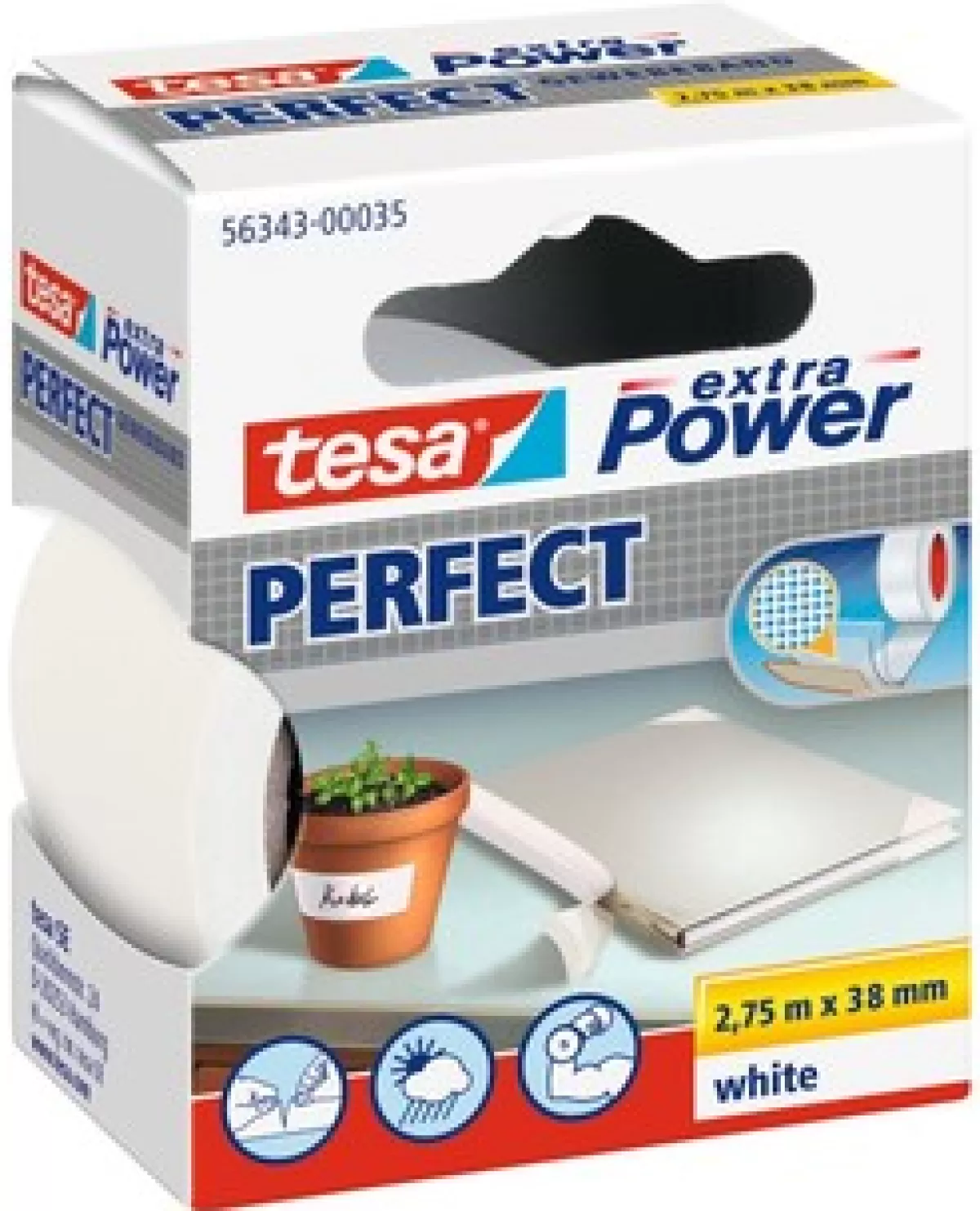 Brico Technische Tape-Tesa Tape Extra Power Perfect Wit 2,75Mx38Mm