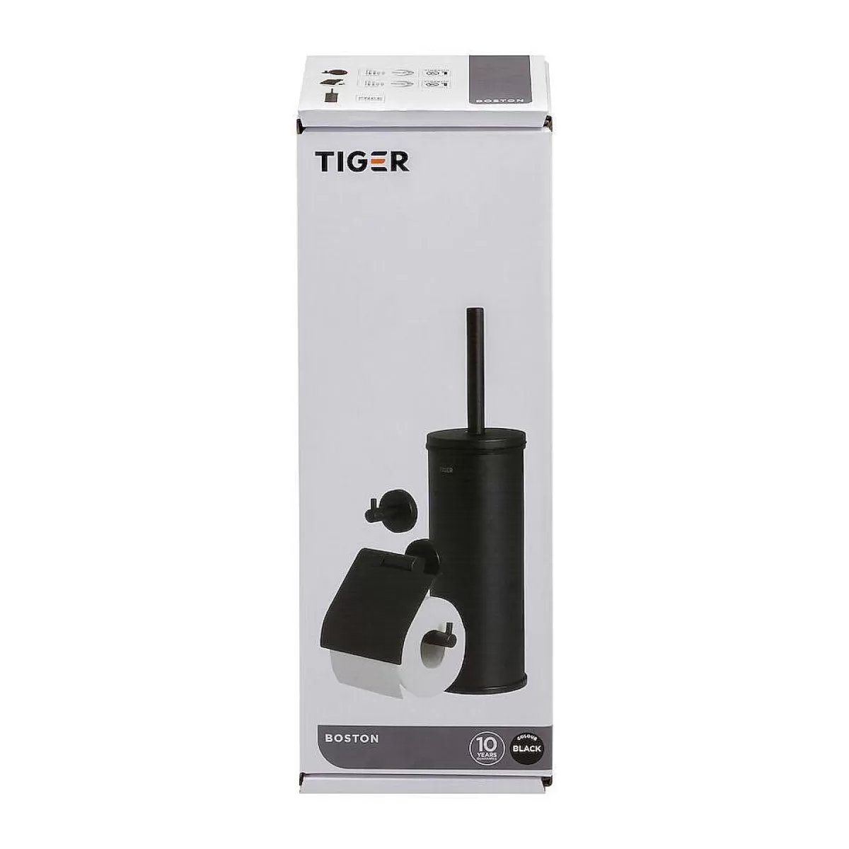 Brico Tiger Accessoireset Boston - Toiletborstel Met Houder Vrijstaand - Toiletrolhouder - Haak – Zwart Shop