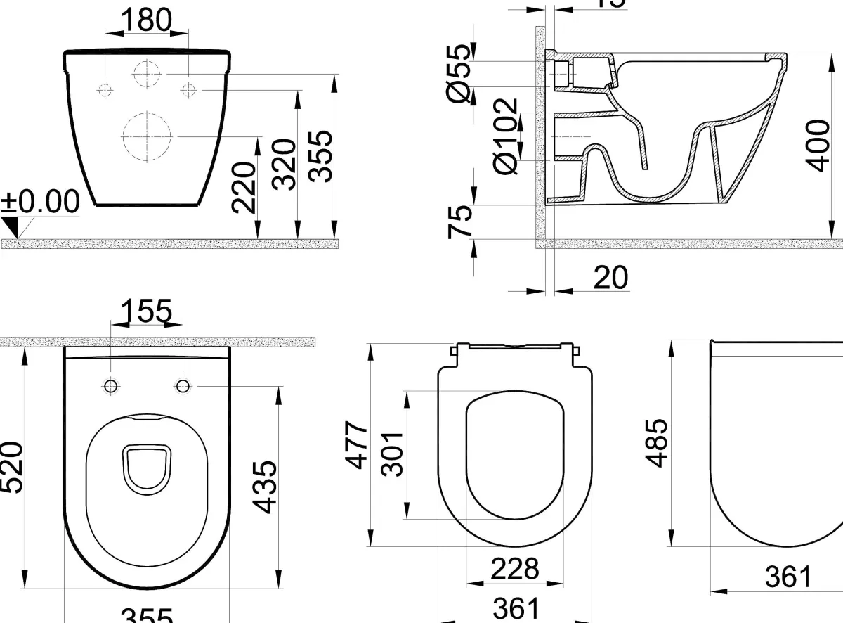 Brico Van Marcke Hangtoilet Perl Wit | Soft-Close & Quick Release Toiletzitting | Randloos Toiletpot Best Sale