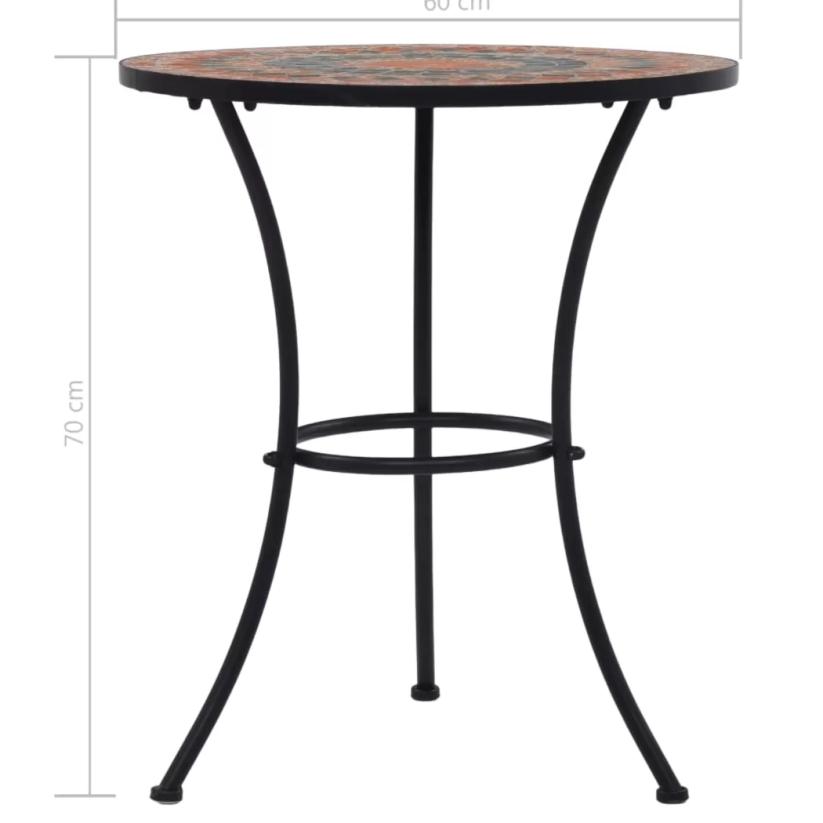 Brico Tuintafels-Vidaxl Bistrotafel Mozaiek 60 Cm Keramiek Oranje En Grijs