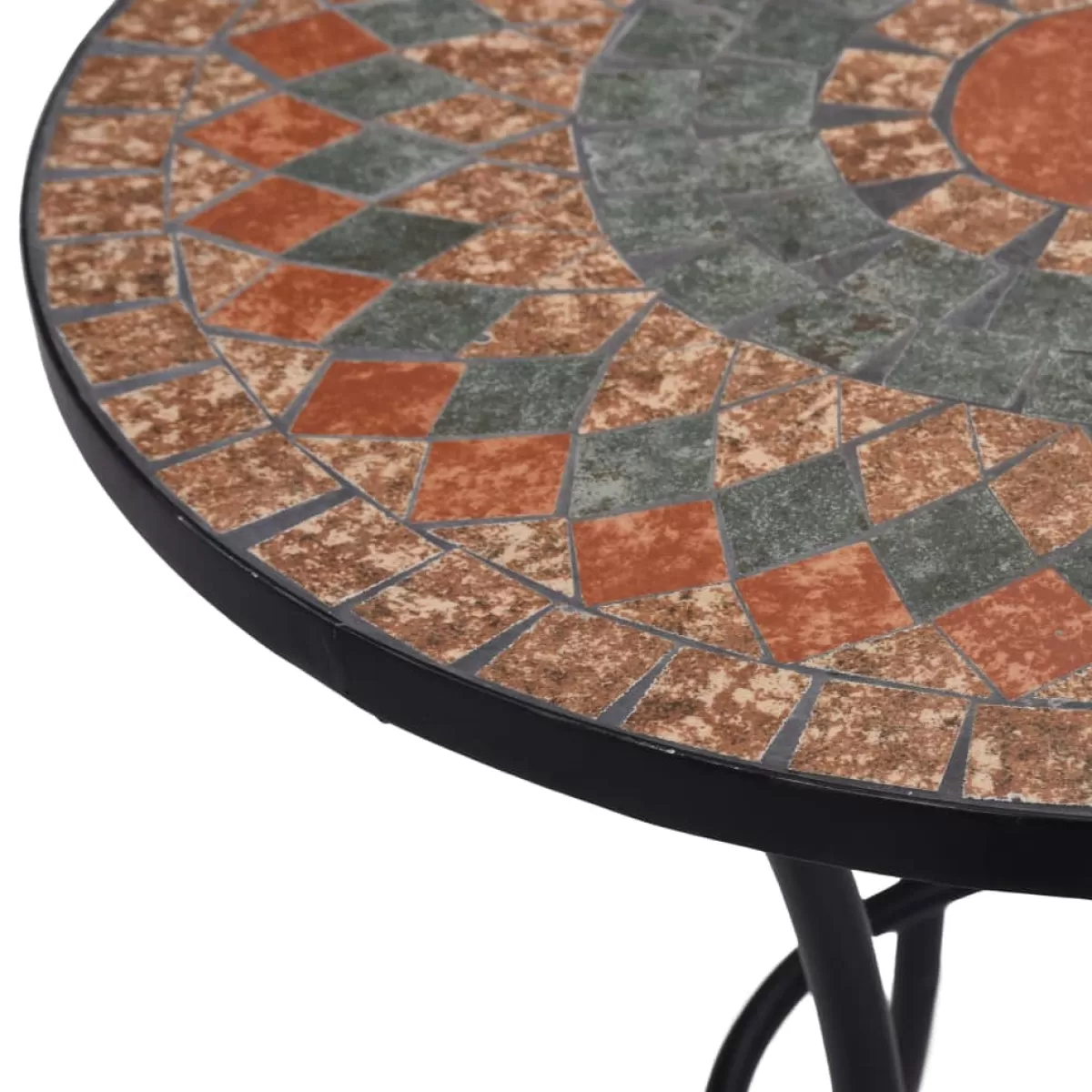 Brico Tuintafels-Vidaxl Bistrotafel Mozaiek 60 Cm Keramiek Oranje En Grijs