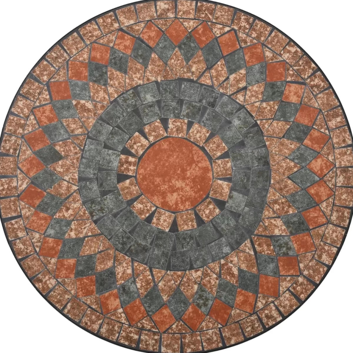 Brico Tuintafels-Vidaxl Bistrotafel Mozaiek 60 Cm Keramiek Oranje En Grijs
