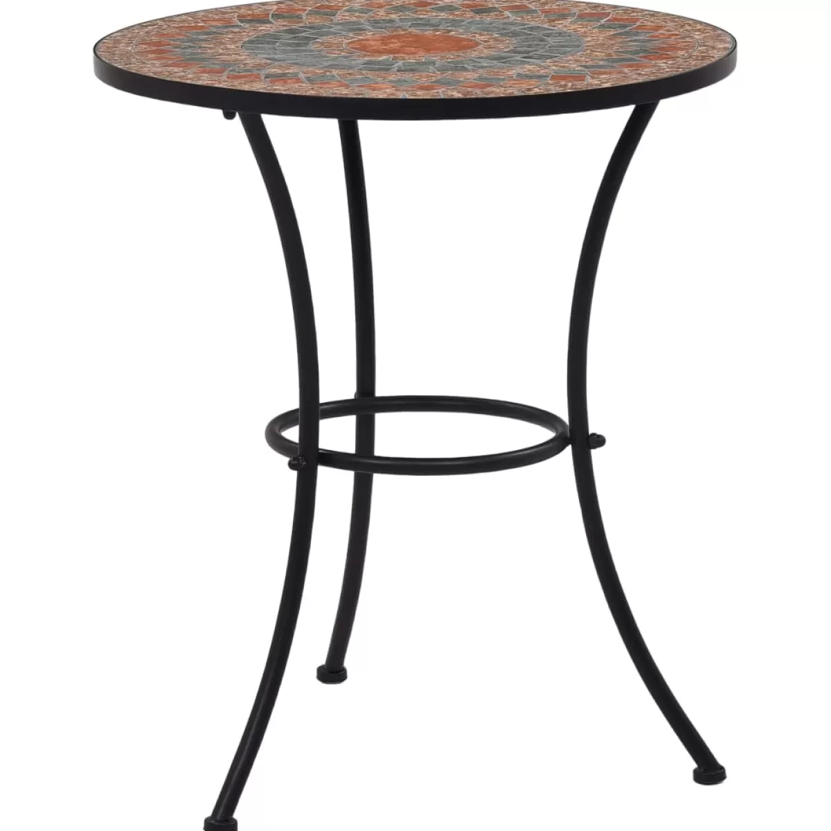 Brico Tuintafels-Vidaxl Bistrotafel Mozaiek 60 Cm Keramiek Oranje En Grijs
