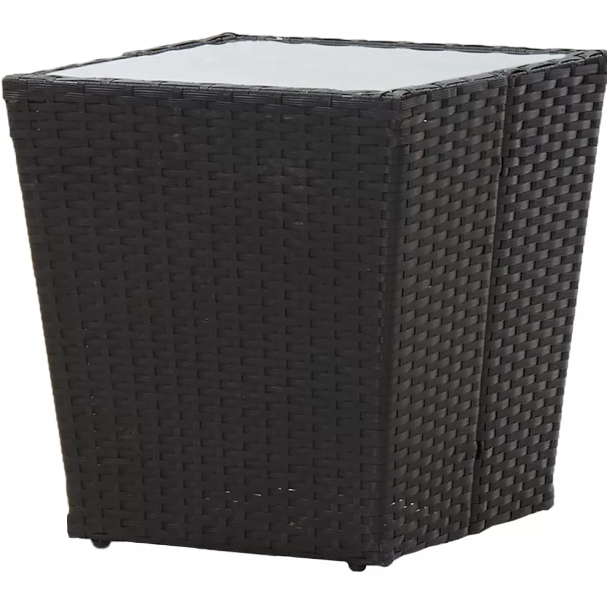 Brico Tuintafels-Vidaxl Theetafel 41,5X41,5X43 Cm Poly Rattan En Gehard Glas Zwart