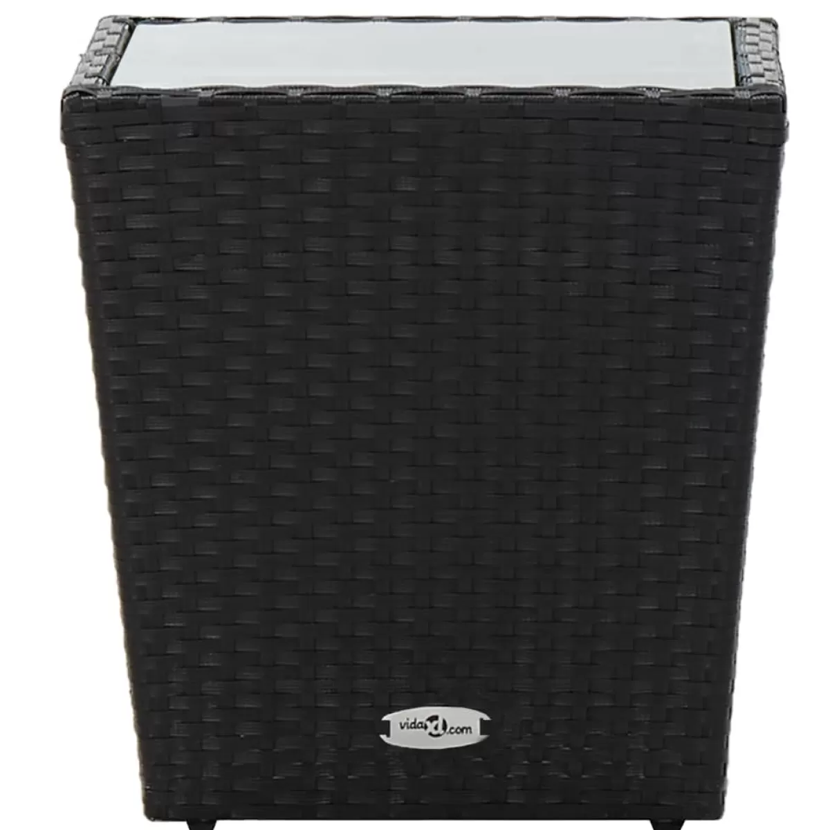 Brico Tuintafels-Vidaxl Theetafel 41,5X41,5X43 Cm Poly Rattan En Gehard Glas Zwart