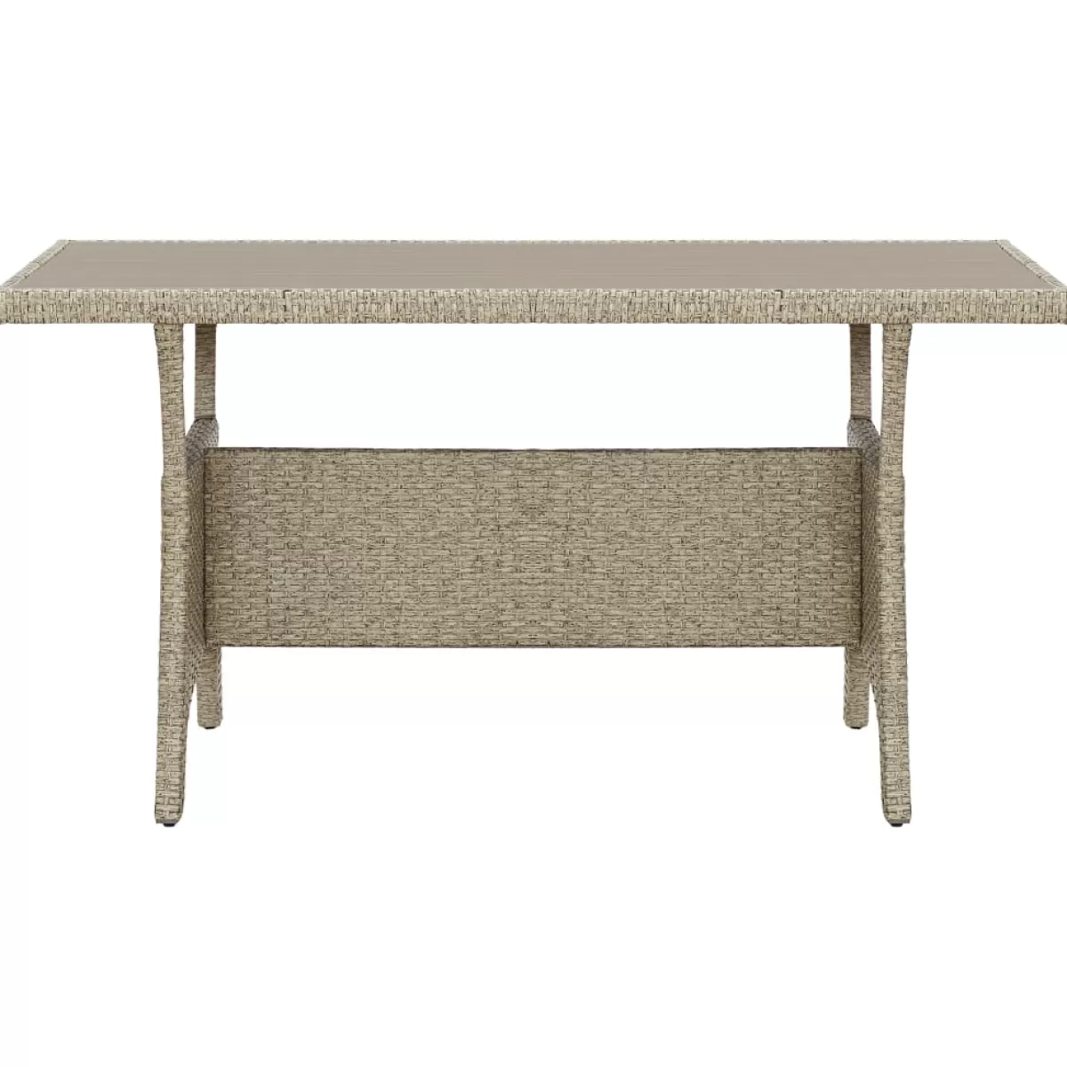 Brico Tuintafels-Vidaxl Tuintafel 130X70X66 Cm Poly Rattan Grijs