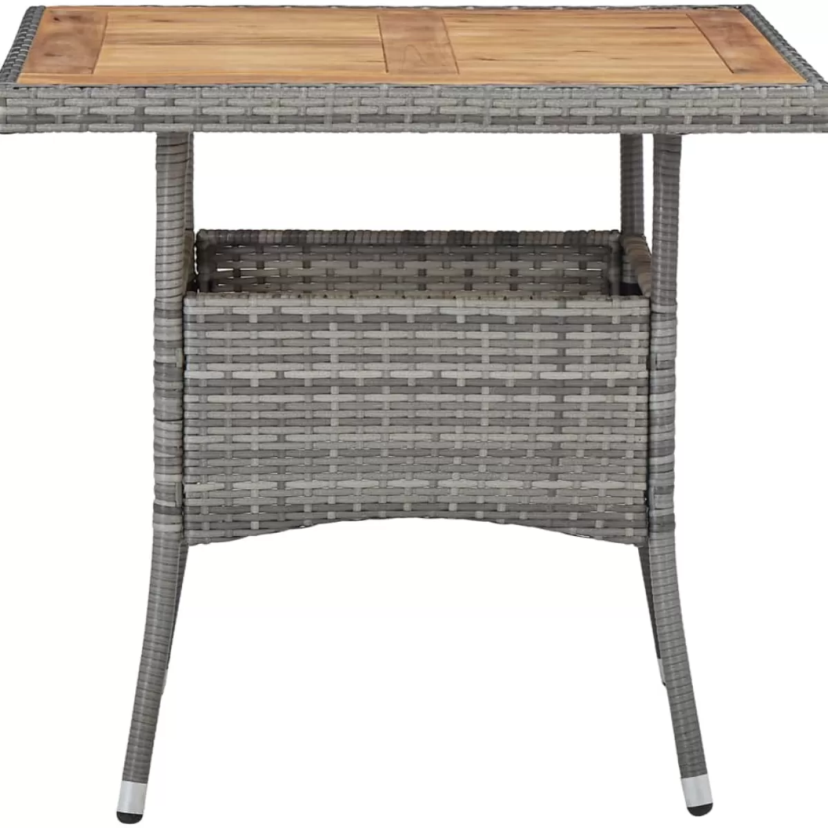 Brico Tuintafels-Vidaxl Tuintafel Poly Rattan En Massief Acaciahout Grijs