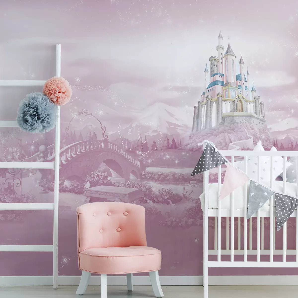 Brico Behang Kinderkamer-Vliesbehang Princess Castle Mural