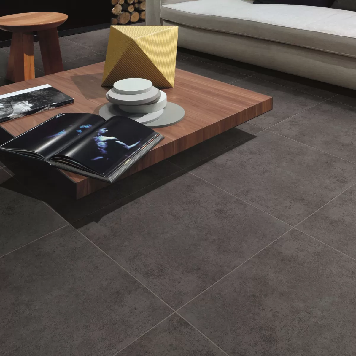 Brico Wand- En Vloertegel Beton Antra - Keramiek - Antraciet - 61X61Cm - Pakketinhoud 1,59M²
