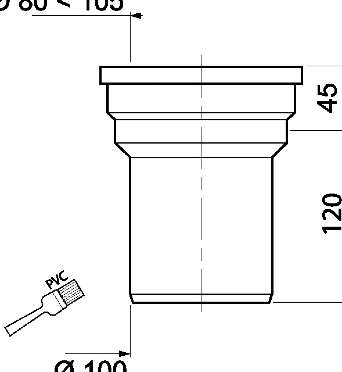 Brico Wirquin Rechte Wc-Aansluiting 100Mm