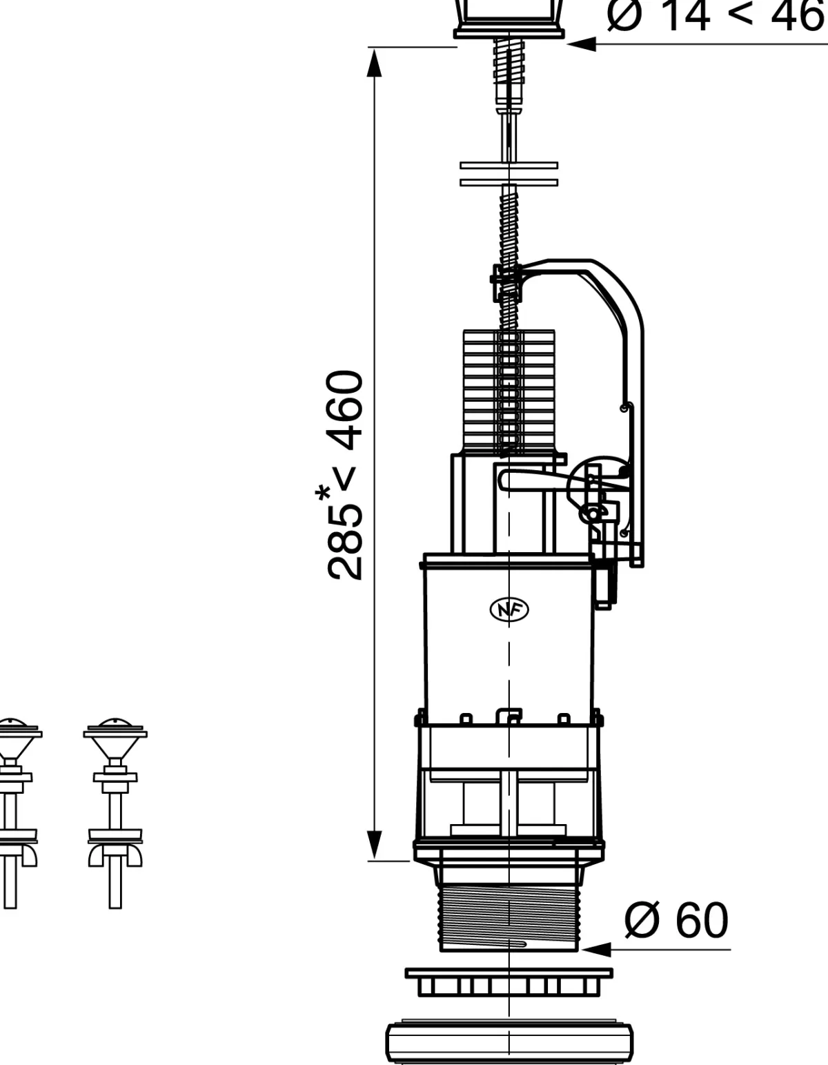 Brico Wirquin Wc-Mechanisme Met Duwknop