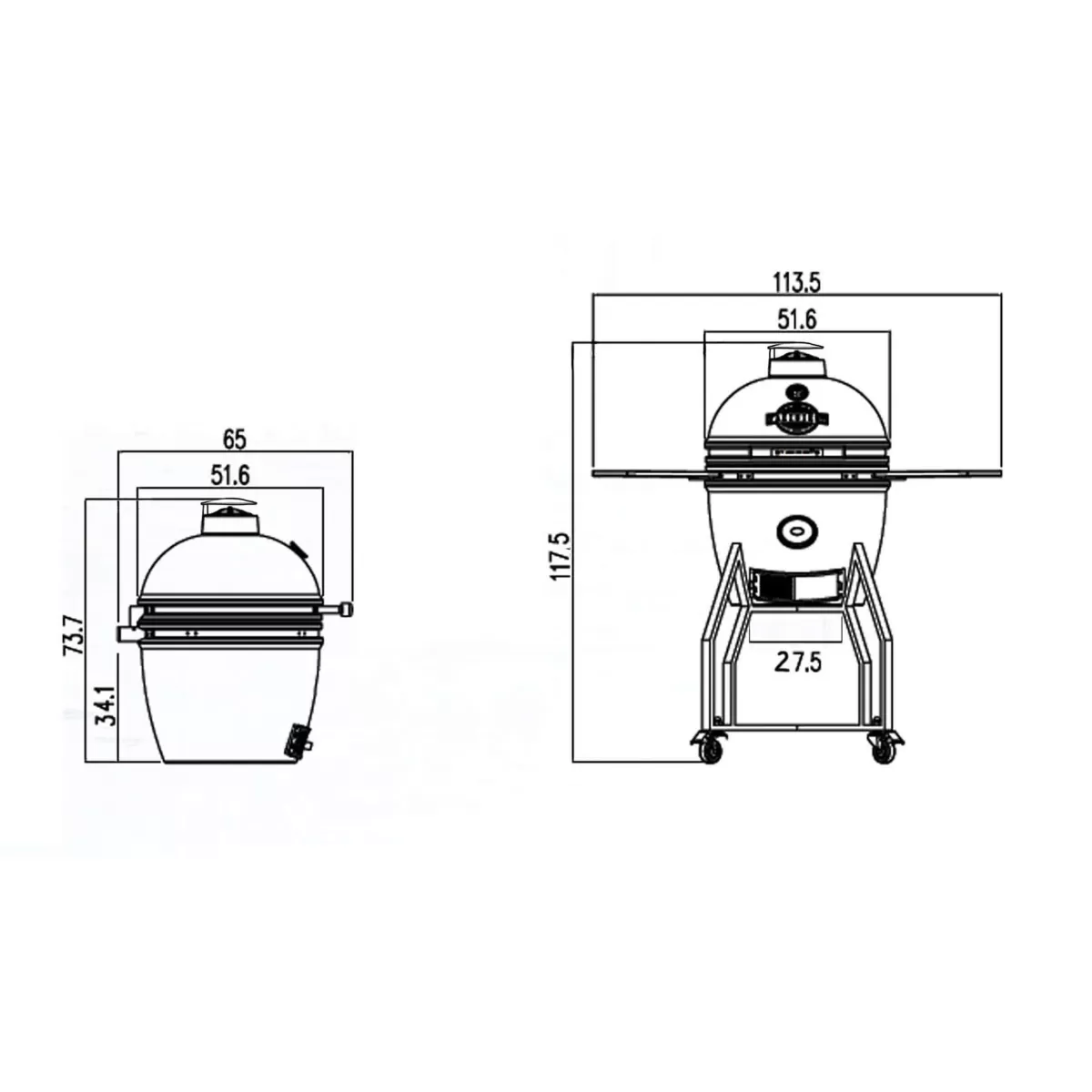 Brico Keramische Barbecue-Yakiniku Kamado Barbecue 16 M + Onderstel